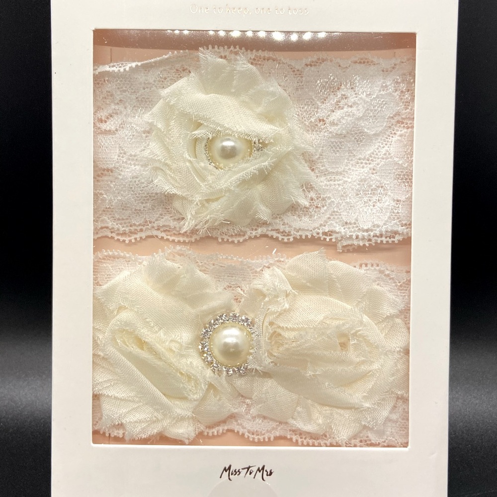 COPY - Wedding Garter Set, White Lace